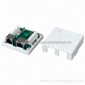 RJ45 Mount Box, Two-port with STP Cat5e PCB Module